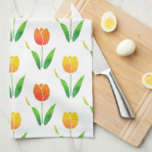 Gelbe und orangefarbene Tulpen 2 Geschirrtuch (Viertel Falte)