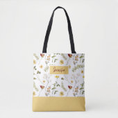 Gelbe und orangefarbene Wildblumen Tasche (Vorderseite)
