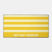Gelbe und pastellgelbe Streifen Muster Name Schreibtischunterlage (Vorderseite)