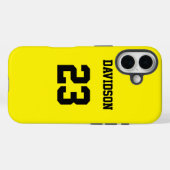 Gelbe und Personalisierte Jersey-Nummer Case-Mate iPhone Hülle (Rückseite (Horizontal))