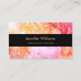 Gelbe und rosa Aquarell-Visitenkarte Visitenkarte
