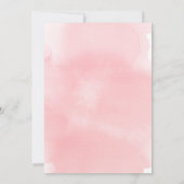 Gelbe und rosa Aquarellfarben, Blumenkäse und Hoch Einladung (Rückseite)