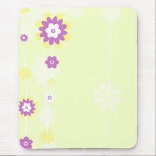 Gelbe und rosa Blume Girly Mousepad