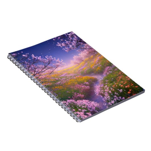 Gelbe und rosa Blume im Vollblut Notizblock (Rechte Seite)