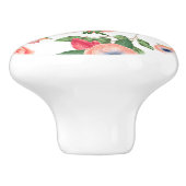 Gelbe und rosa Blume Keramikknauf (Seitenansicht)