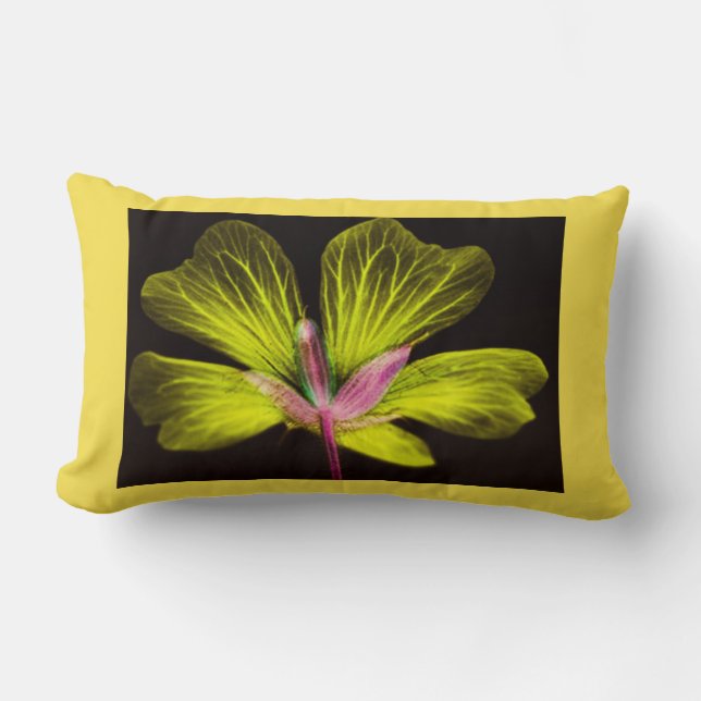 Gelbe und rosa Blume Kissen (Vorderseite)