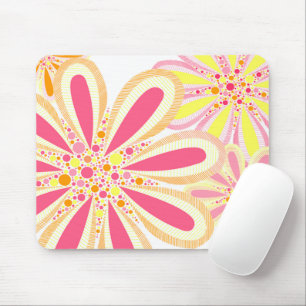 Gelbe und rosa Blume Mousepad