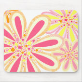Gelbe und rosa Blume Mousepad (Vorne)