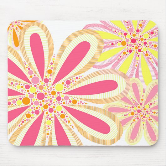 Gelbe und rosa Blume Mousepad (Vorne)