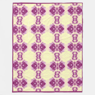 Gelbe und rosa Blumenwiederholung Fleecedecke