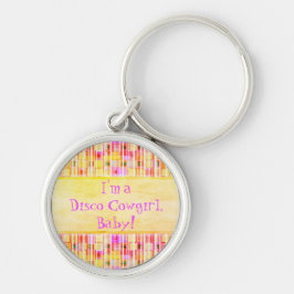 Gelbe und rosa Disco Cowgirl Fringe Schlüsselanhänger
