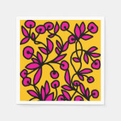 Gelbe und rosa Doodle Serviette (Vorderseite)