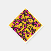 Gelbe und rosa Doodle Serviette (Ecke)