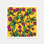 Gelbe und rosa Doodle Serviette (Vorderseite)