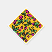 Gelbe und rosa Doodle Serviette (Ecke)