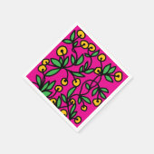 Gelbe und rosa Doodle Serviette (Ecke)