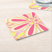 Gelbe und rosa Frühlingsblumen Rechteckiger Pappuntersetzer (angewinkelt)