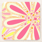 Gelbe und rosa Frühlingsblumen Rechteckiger Pappuntersetzer (Vorderseite)