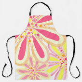 Gelbe und rosa Frühlingsblumen Schürze (Vorderseite)