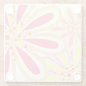 Gelbe und rosa Frühlingssonne Blume Glasuntersetzer (Rückseite)