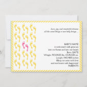 Gelbe und rosa Fußabdrücke Kinderankündigung Ankündigung (Vorderseite)