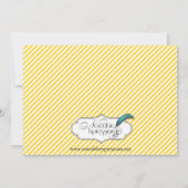 Gelbe und rosa Fußabdrücke Kinderankündigung Ankündigung (Rückseite)