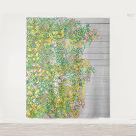 Gelbe und rosa JasminTapestation Wandteppich