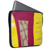 Gelbe und rosa Mauer Laptopschutzhülle (Vorne Rechts)