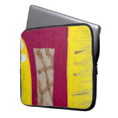 Gelbe und rosa Mauer Laptopschutzhülle (Vorderseite Links)