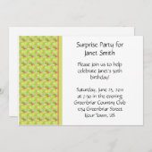 Gelbe und rosa Party Einladung (Vorne/Hinten)