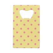 Gelbe und rosa Polka-Punkte Geldbeutel Flaschenöffner (Rückseite)