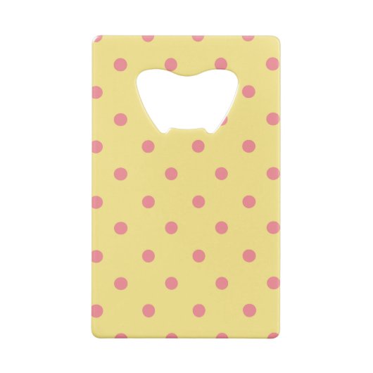 Gelbe und rosa Polka-Punkte Geldbeutel Flaschenöffner (Rückseite)