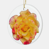 Gelbe und rosa Rose Keramik Ornament (Links)