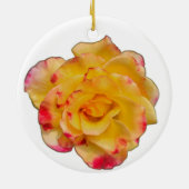 Gelbe und rosa Rose Keramik Ornament (Hinten)