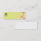 Gelbe und rosa Schmetterlings-Visitenkarte Mini Visitenkarte (Vorne/Hinten)