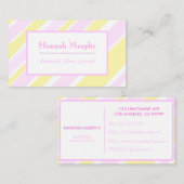 Gelbe und rosa Streifen Visitenkarte (Vorne/Hinten)