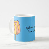 Gelbe und rosa Tulpe Kaffeetasse (Vorderseite Links)