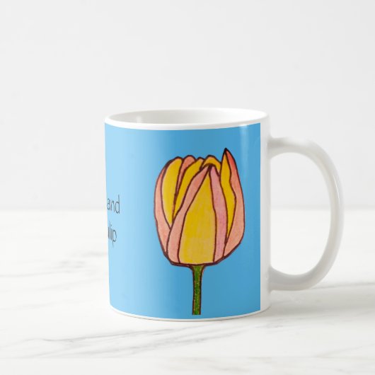 Gelbe und rosa Tulpe Kaffeetasse (Rechts)