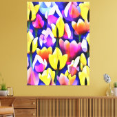 Gelbe und rosa Tulpen Farben Frühlingskunst Leinwanddruck (Insitu (Wohnzimmer))