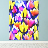Gelbe und rosa Tulpen Farben Frühlingskunst Leinwanddruck (Insitu (Holzboden))