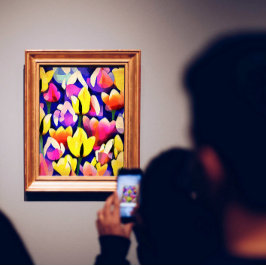 Gelbe und rosa Tulpen Farben Frühlingskunst Poster