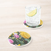 Gelbe und rosa Tulpen Untersetzer (Seite)