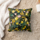 Gelbe und rosa Vintage Rose Kissen (Decke)