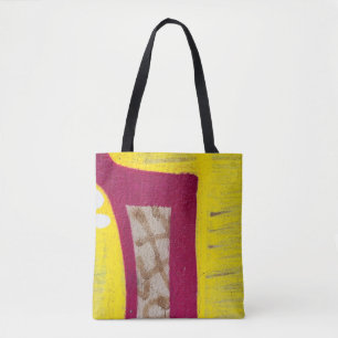 Gelbe und rosa Wand Tasche