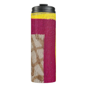 Gelbe und rosa Wand Thermosbecher