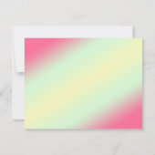 Gelbe und rosafarbene Pfirsichkarte Einladung (Rückseite)