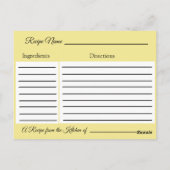 Gelbe und Rose Rosa Rosa Rezeptkarte Postkarte (Rückseite)