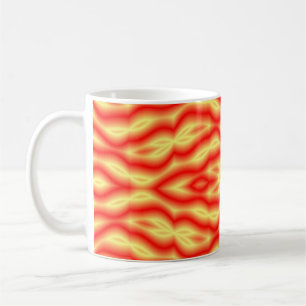 Gelbe und rote abstrakte Blätter Kaffeetasse