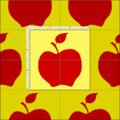 Gelbe und rote Äpfel Stoff (Kachel)