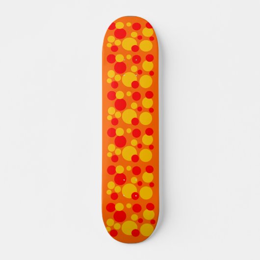 Gelbe und rote Blasen auf Orange Skateboard (Vorne)